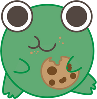 Cute Frog Eating Cookie